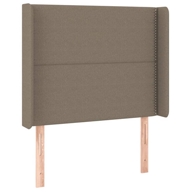 vidaXL Hoofdbord LED 103x16x118/128 cm stof taupe