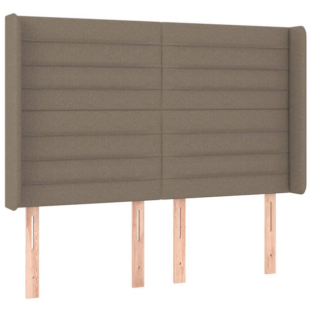 vidaXL Hoofdbord LED 147x16x118/128 cm stof taupe