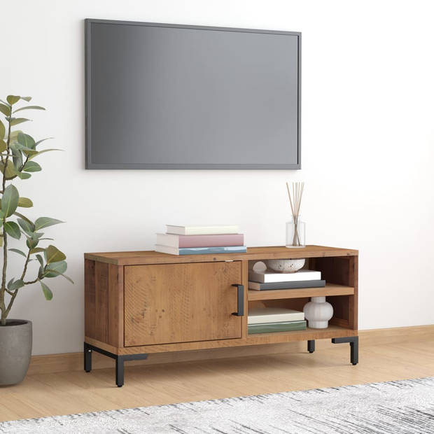 vidaXL Tv-meubel 90x30x40 cm massief grenenhout bruin