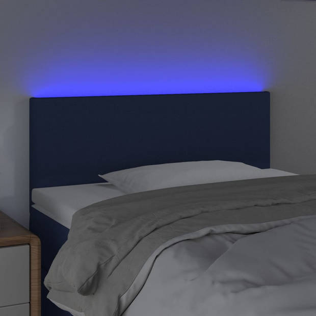 vidaXL Hoofdbord LED 90x5x78/88 cm stof blauw