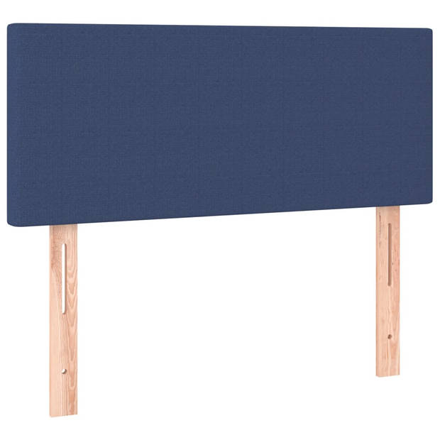 vidaXL Hoofdbord LED 100x5x78/88 cm stof blauw