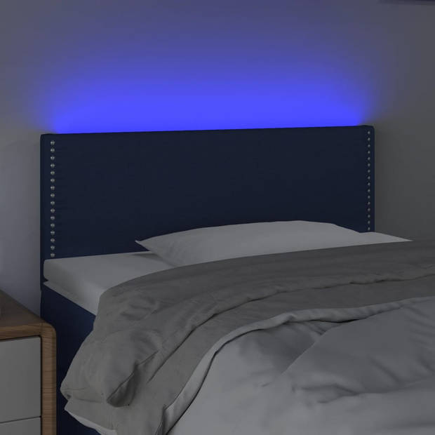 vidaXL Hoofdbord LED 80x5x78/88 cm stof blauw