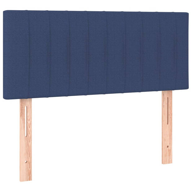 vidaXL Hoofdbord LED 90x5x78/88 cm stof blauw