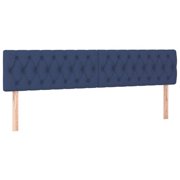 vidaXL Hoofdbord LED 200x7x78/88 cm stof blauw