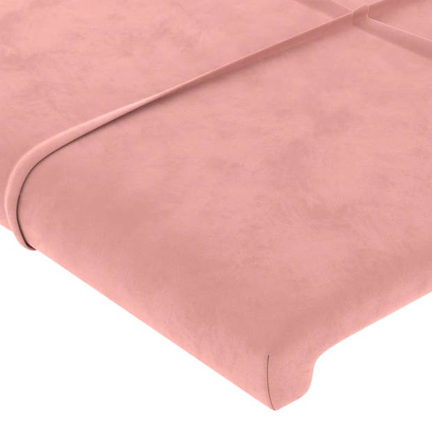 vidaXL Hoofdborden 2 st 80x5x78/88 cm fluweel roze