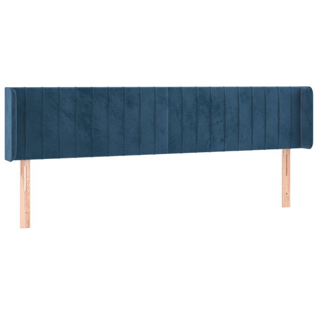 vidaXL Hoofdbord LED 163x16x78/88 cm fluweel donkerblauw