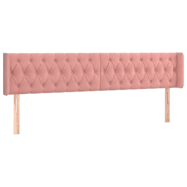 vidaXL Hoofdbord LED 183x16x78/88 cm fluweel roze