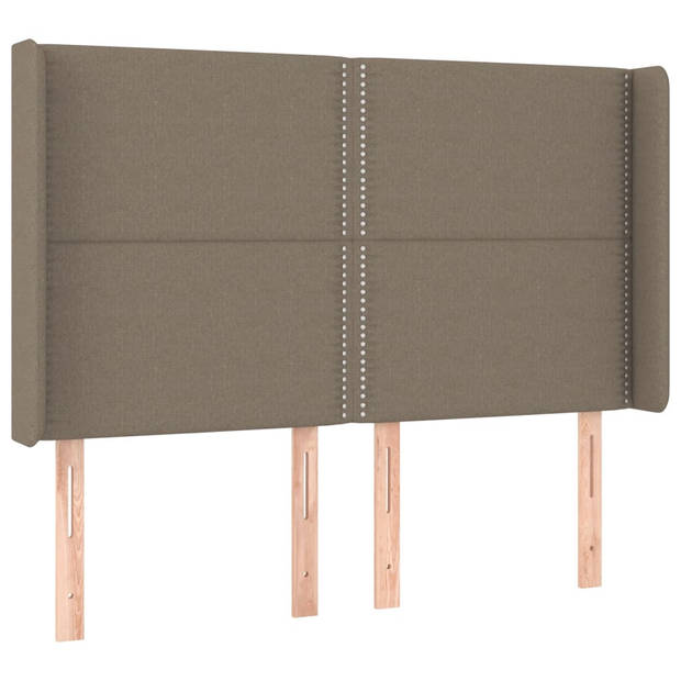 vidaXL Hoofdbord LED 147x16x118/128 cm stof taupe