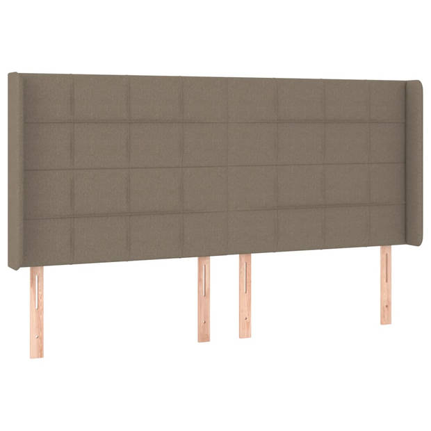 vidaXL Hoofdbord LED 183x16x118/128 cm stof taupe