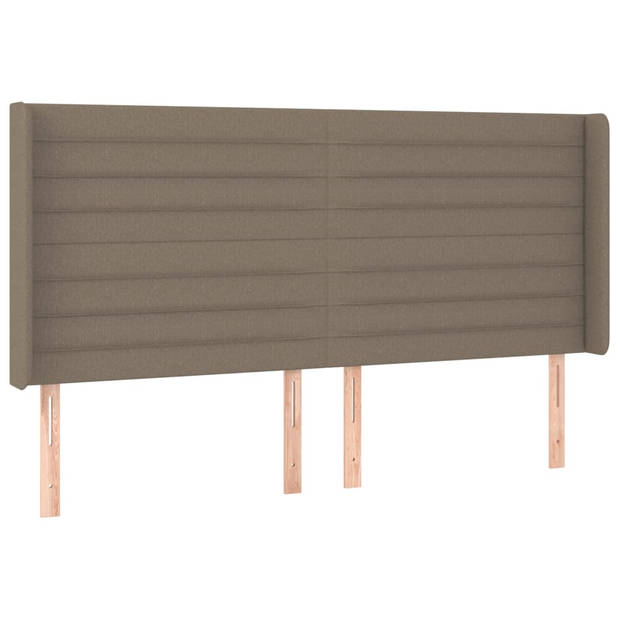 vidaXL Hoofdbord LED 183x16x118/128 cm stof taupe