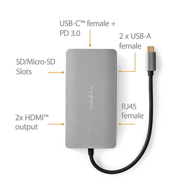 Nedis USB Multi-Port Adapter - CCBW64250AT02