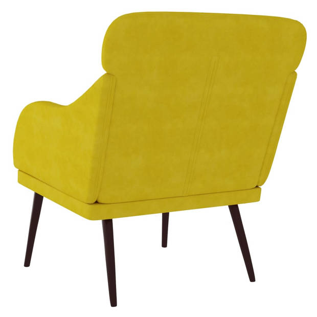 vidaXL Fauteuil 63x76x80 cm fluweel geel