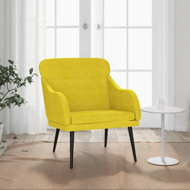 vidaXL Fauteuil 63x76x80 cm fluweel geel