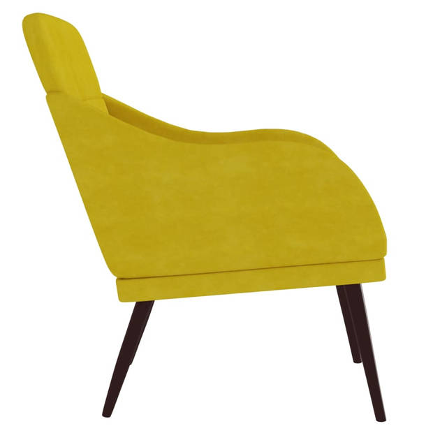 vidaXL Fauteuil 63x76x80 cm fluweel geel