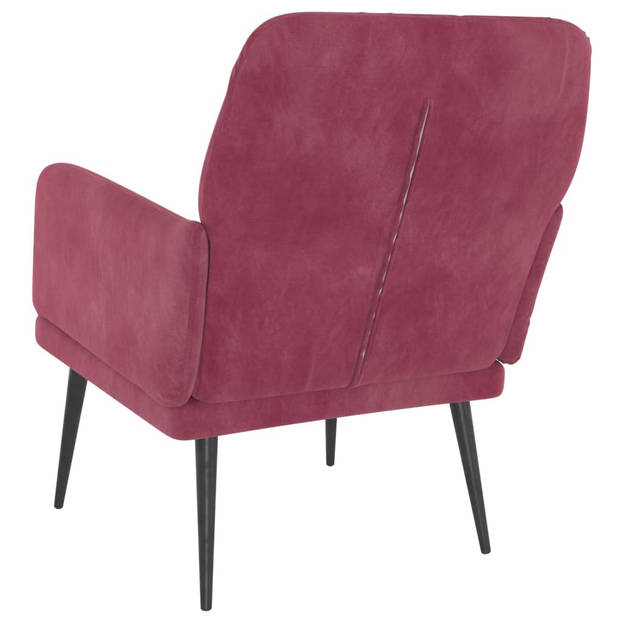 vidaXL Fauteuil 62x79x79 cm fluweel wijnrood