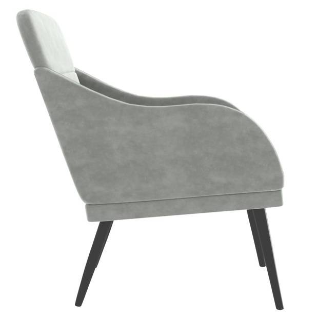 vidaXL Fauteuil 63x76x80 cm fluweel lichtgrijs