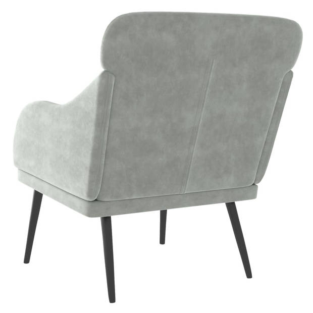 vidaXL Fauteuil 63x76x80 cm fluweel lichtgrijs