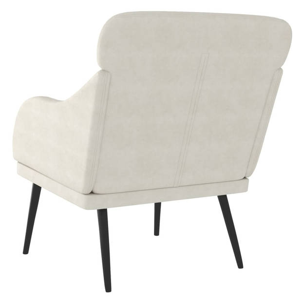 vidaXL Fauteuil 63x76x80 cm fluweel crèmekleurig