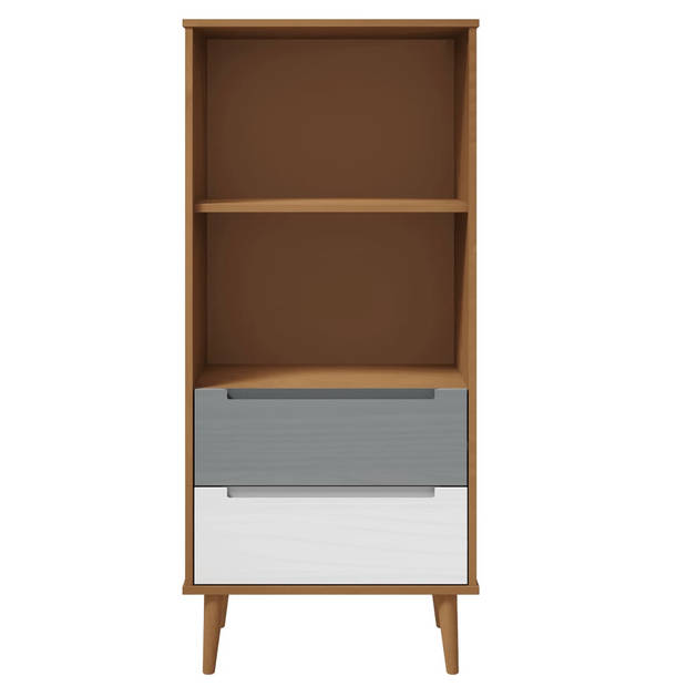 vidaXL Boekenkast MOLDE 60x35x133,5 cm massief grenenhout bruin