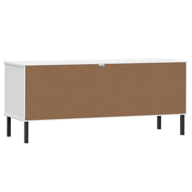 The Living Store OSLO Schoenenkast - 106 x 35 x 45 cm - Massief grenenhout met metalen poten