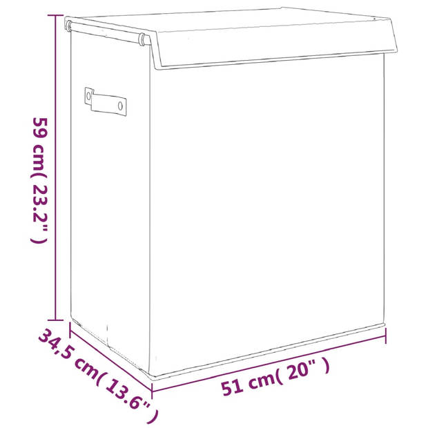 vidaXL Wasmand inklapbaar 51x34,5x59 cm kunstlinnen grijs