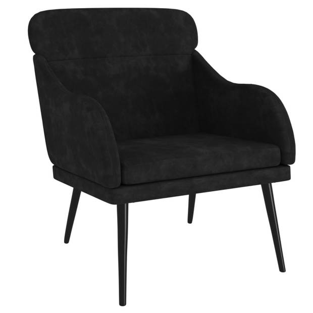 vidaXL Fauteuil 63x76x80 cm fluweel zwart