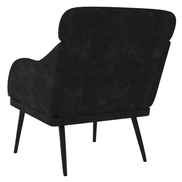 vidaXL Fauteuil 63x76x80 cm fluweel zwart