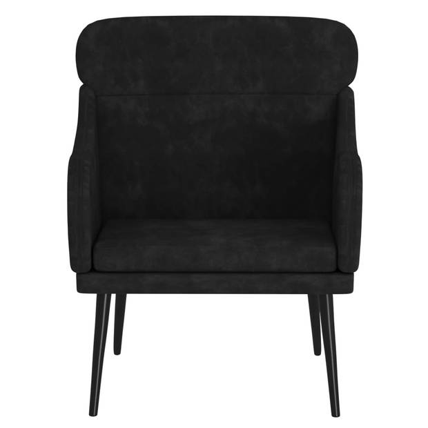 vidaXL Fauteuil 63x76x80 cm fluweel zwart