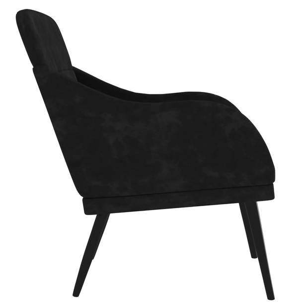 vidaXL Fauteuil 63x76x80 cm fluweel zwart