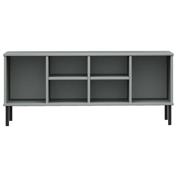 vidaXL Schoenenrek met metalen poten OSLO 106x35x45 cm grenen grijs