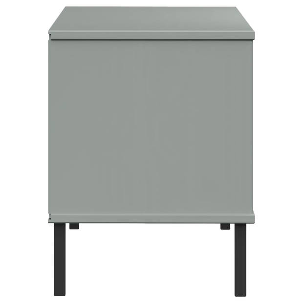 vidaXL Schoenenrek met metalen poten OSLO 106x35x45 cm grenen grijs