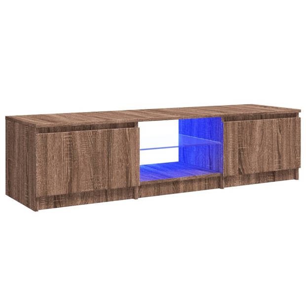 vidaXL Tv-meubel met LED-verlichting 140x40x35,5 cm bruin eikenkleur