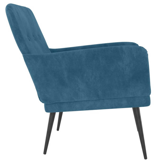 vidaXL Fauteuil 62x79x79 cm fluweel blauw