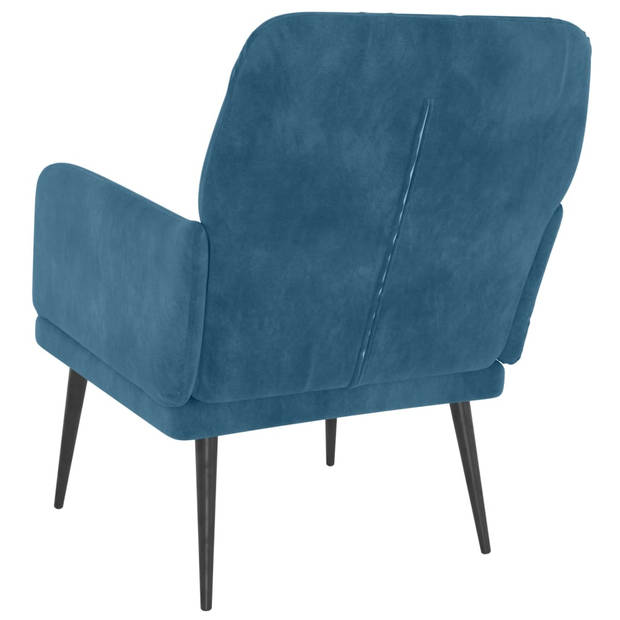 vidaXL Fauteuil 62x79x79 cm fluweel blauw