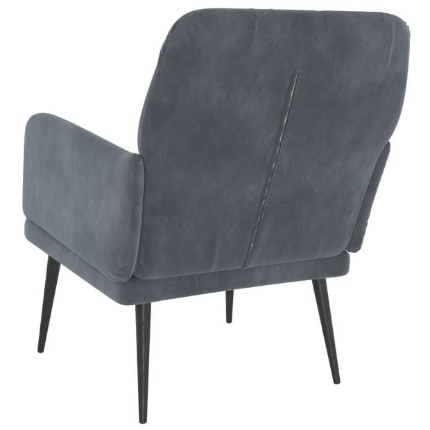 vidaXL Fauteuil 62x79x79 cm fluweel donkergrijs