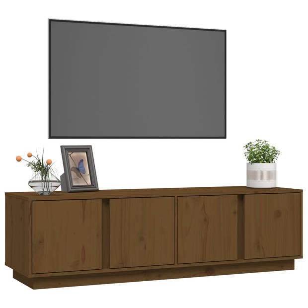 vidaXL Tv-meubel 140x40x40 cm massief grenenhout honingbruin