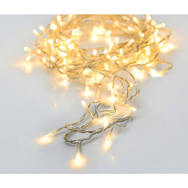 Kerstverlichting 96 warm witte lampjes op batterij 700 cm met timer - Kerstverlichting kerstboom