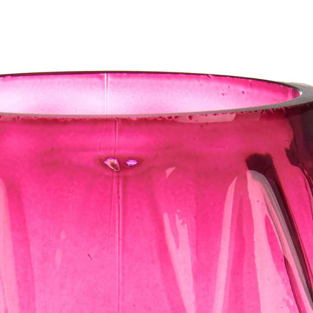 Bloemenvaas - luxe decoratie glas - roze - 13 x 19 cm - Vazen
