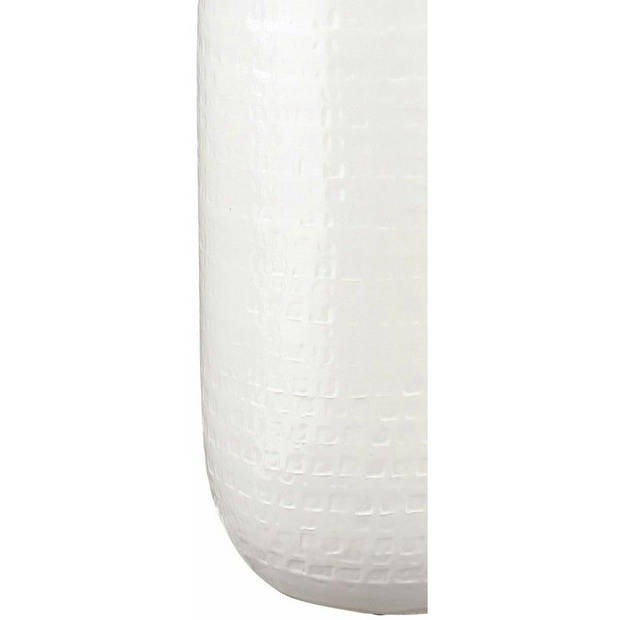 Bloemenvaas keramiek wit met relief patroon - D25/H50 cm - Vazen