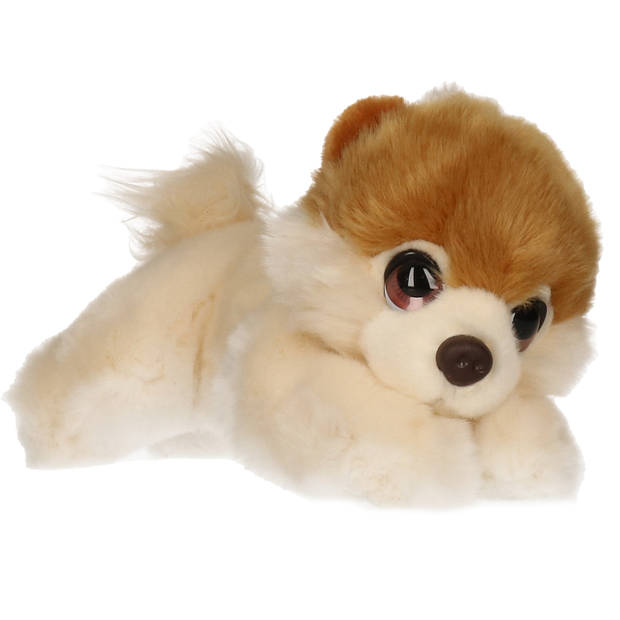 Pluche creme/lichtbruine Pomeranian puppy honden knuffel 25 cm - Knuffel huisdieren