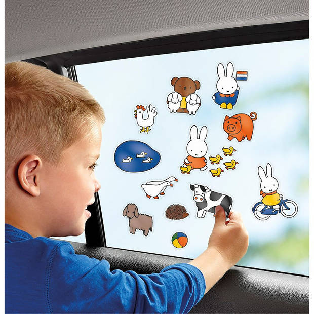 Kinder autoraam stickers combinatie set boerderij en Nijntje thema - Raamstickers