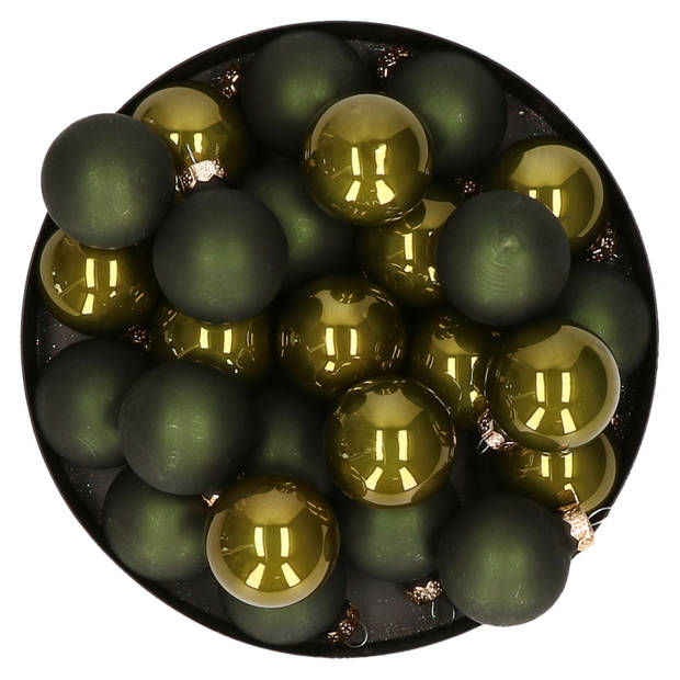Kerstballen set van glas 36x stuks groen tinten 4 cm - Kerstbal