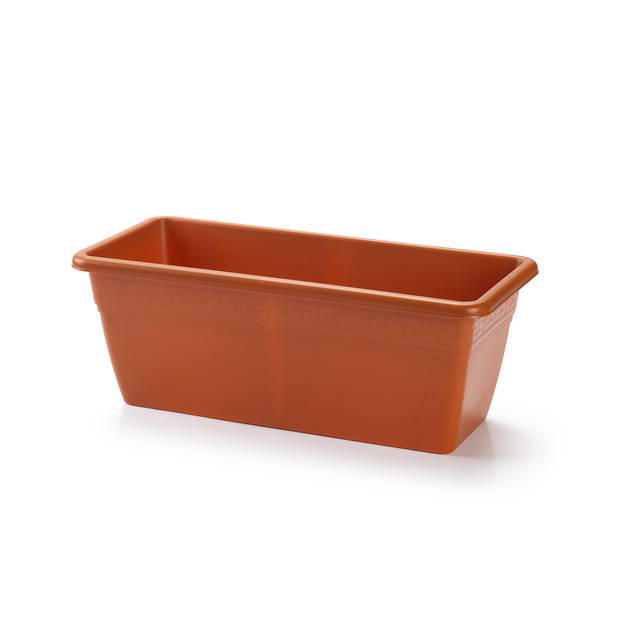 Hangende reling Plantenbak terracotta rechthoekig 40 x 18 x 15 cm met kunststof beugels - Plantenbakken