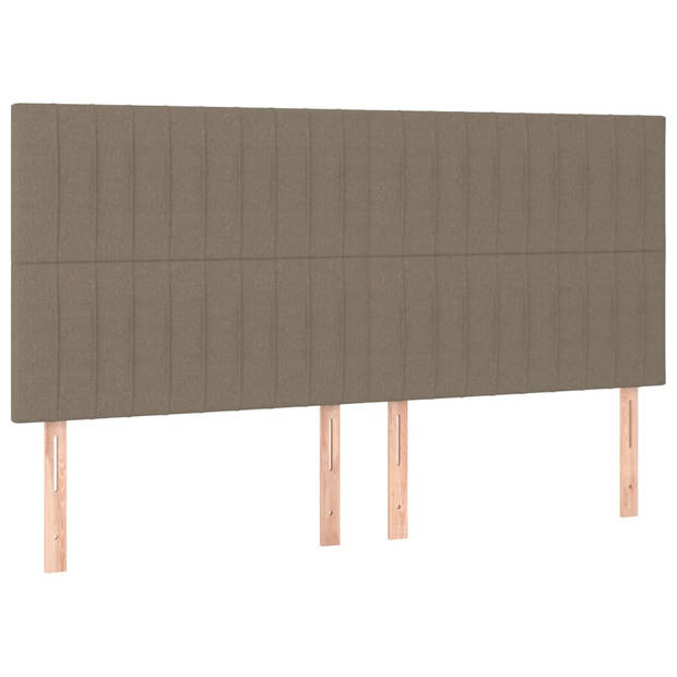 vidaXL Hoofdbord LED 180x5x118/128 cm stof taupe