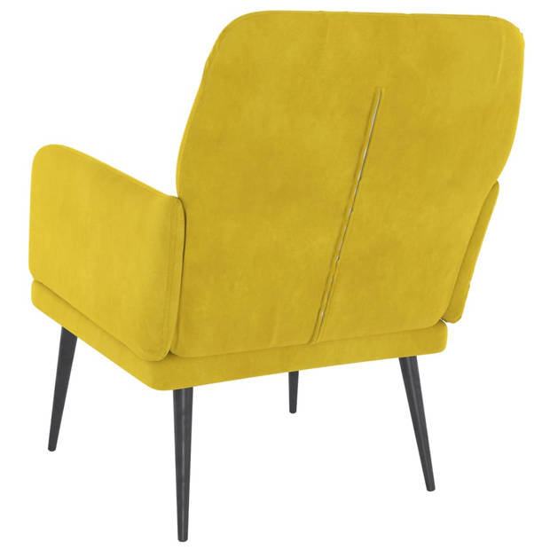 vidaXL Fauteuil 62x79x79 cm fluweel geel