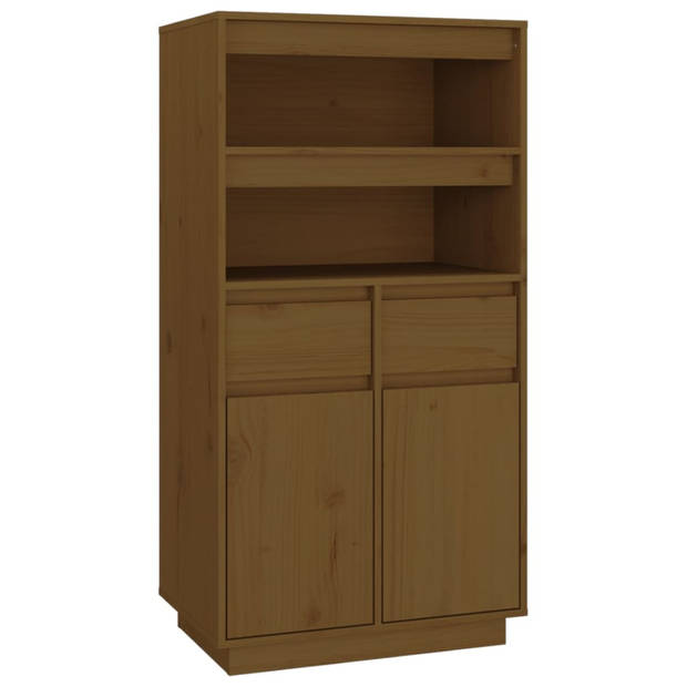 vidaXL Hoge kast 60x40x116,5 cm massief grenenhout honingbruin