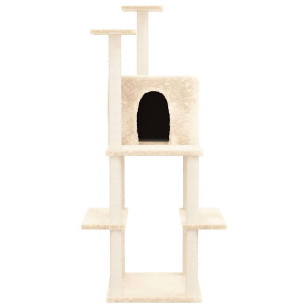 The Living Store Kattenmeubel - Alles-in-één - 73x47.5x144.5 cm - Crème