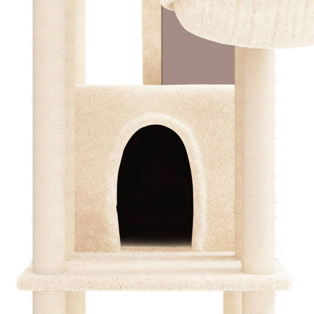 vidaXL Kattenmeubel met sisal krabpalen 201 cm crèmekleurig