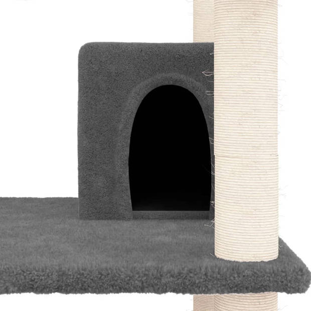 The Living Store Kattenboom - Luxe Kattenmeubel - Meerdere niveaus - Comfortabel Pluche - Duurzaam Sisaltouw -