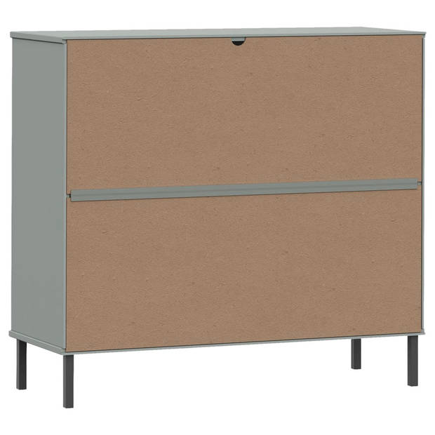 vidaXL Schoenenrek met metalen poten OSLO 95x35x86 cm grenen grijs